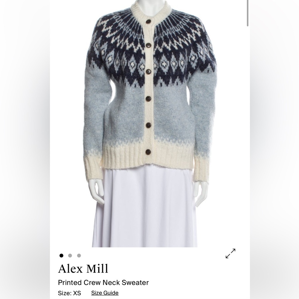 Alex Mill Ashwood Fair Isle Cardigan View 2